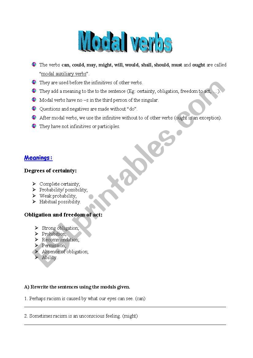 modal verbs worksheet