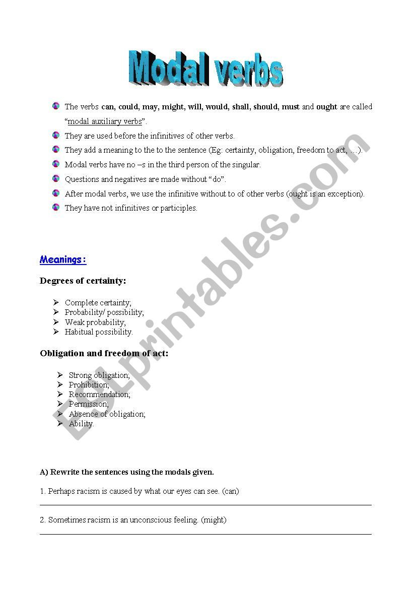 modal verbs worksheet