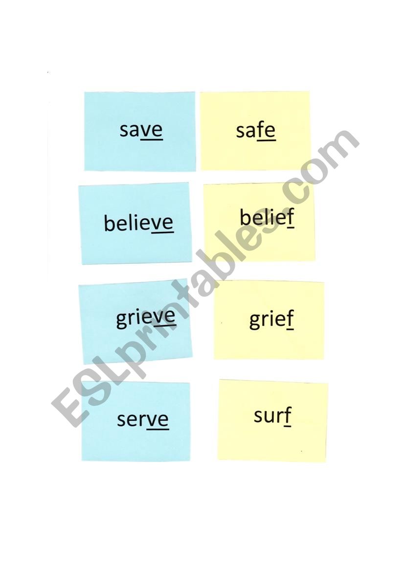 final /f/ and /v/ auditory discrimination flashcards