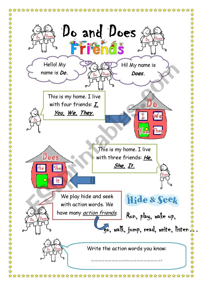 Do-Does friends worksheet