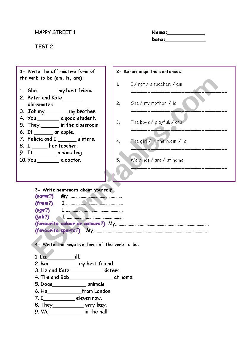 to be+toys worksheet