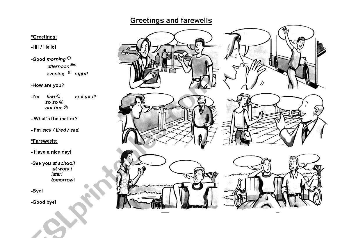 Greetings and Fareweels worksheet