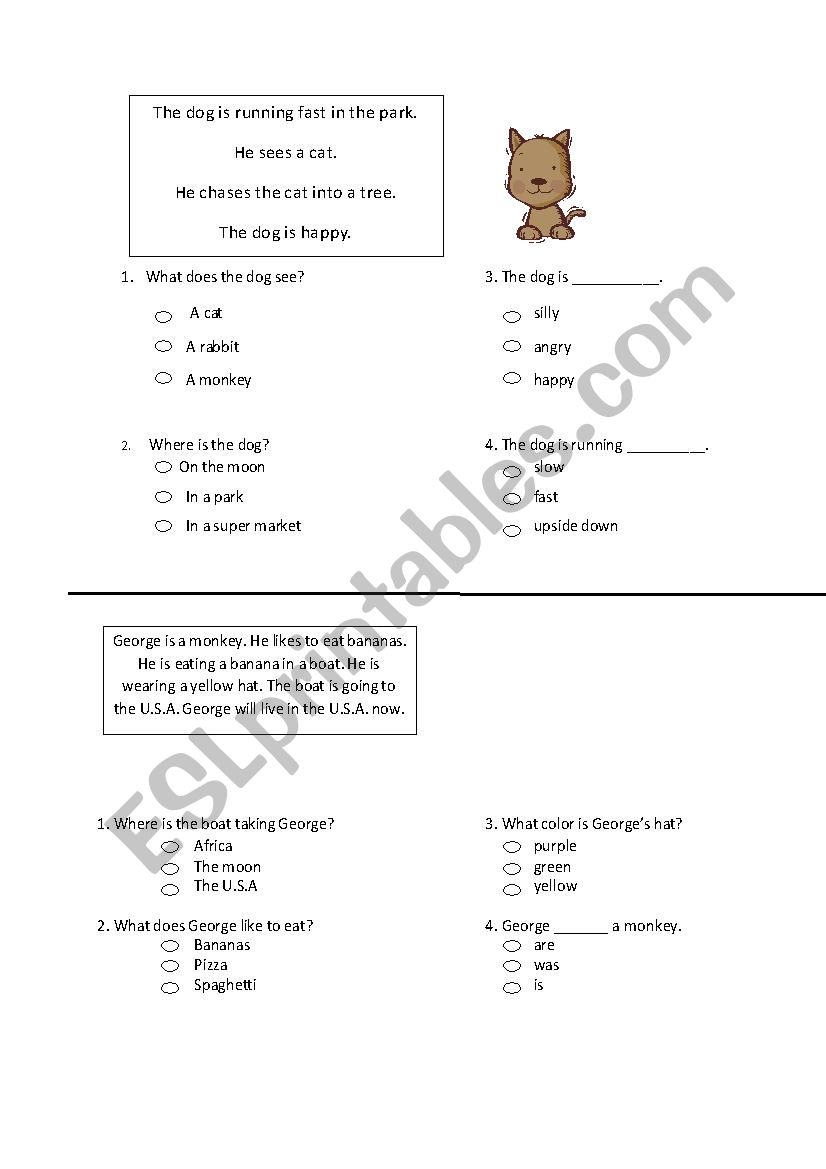 Simple Reading Comprehension Practice