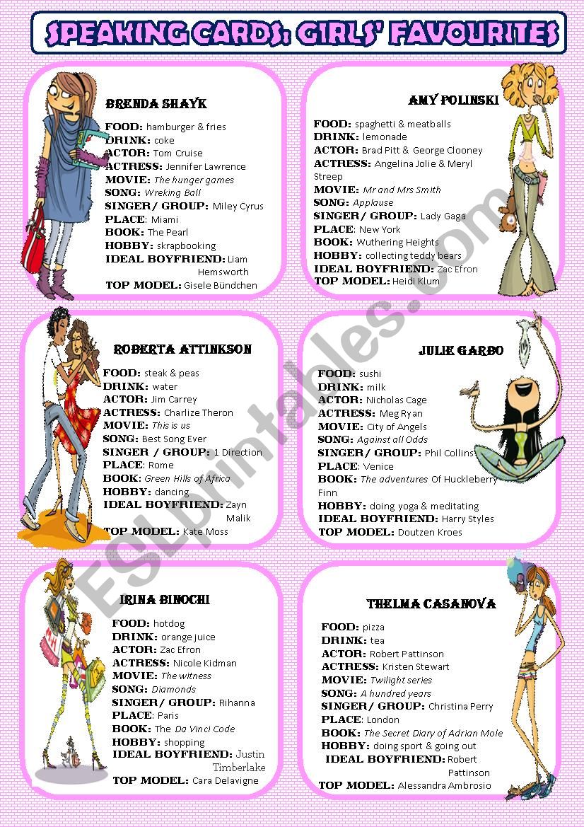 SPEAKING CARDS - GIRLSÂ´ FAVOURITES