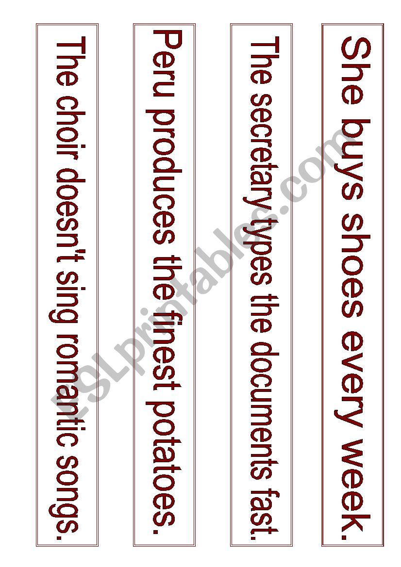 SENTENCE CARDS - PRESENT PASSIVE VOICE