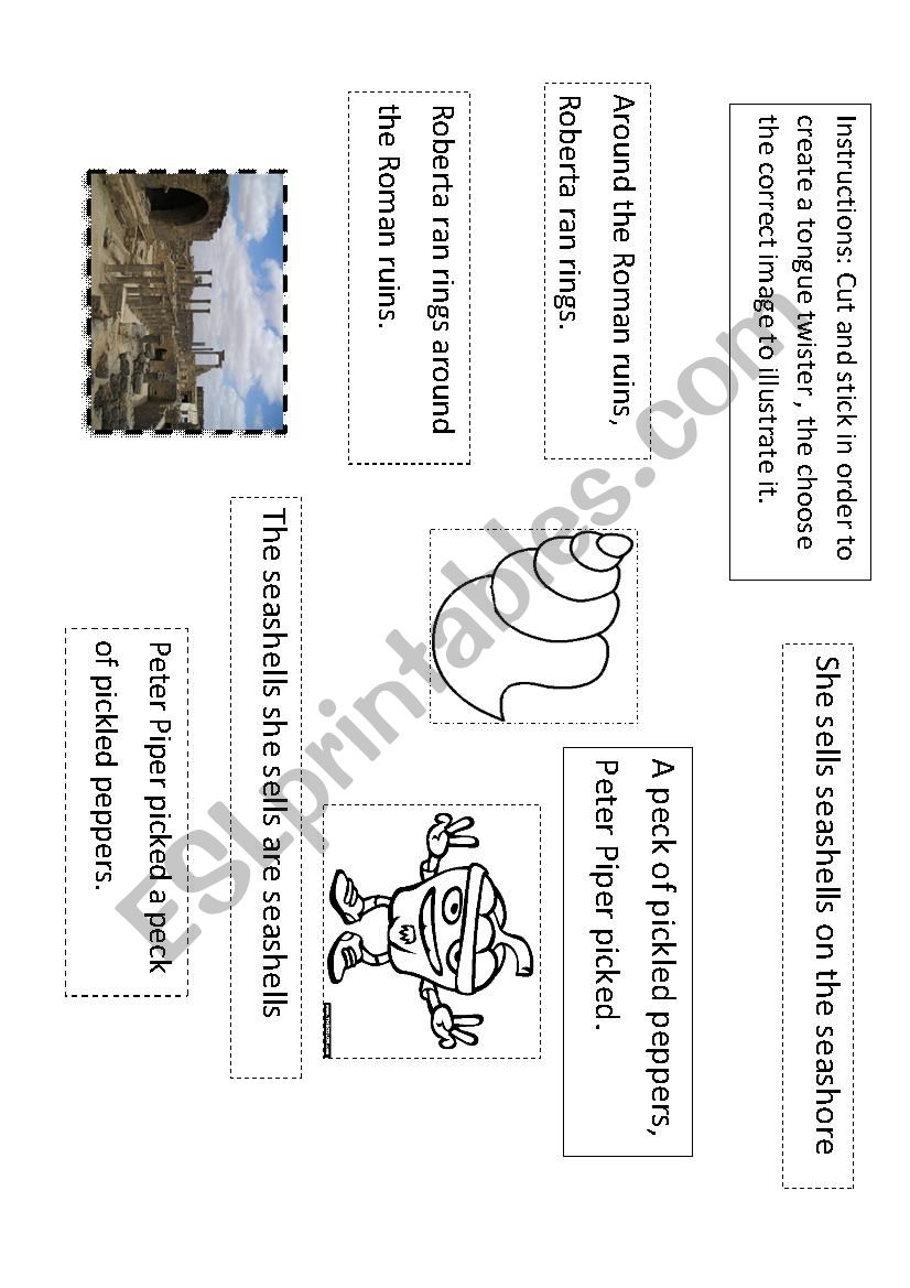 Tongue twisters worksheet