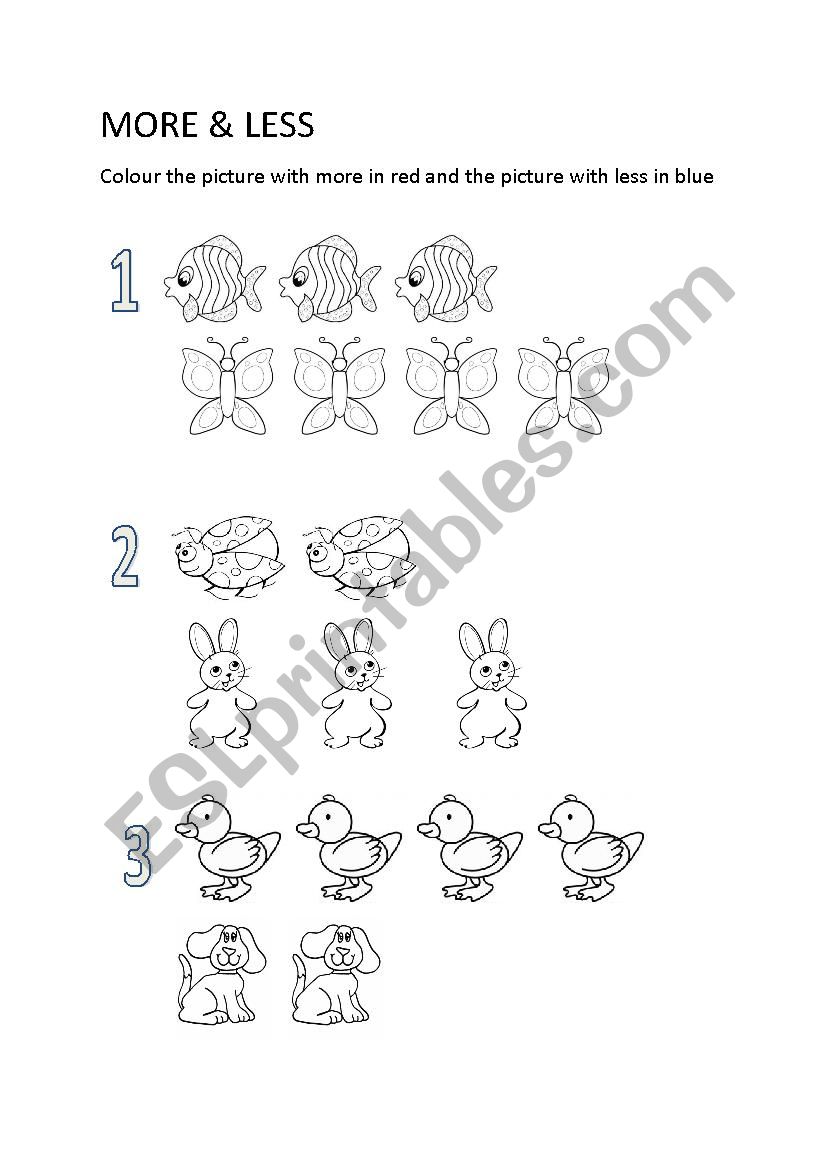 More and Less worksheet