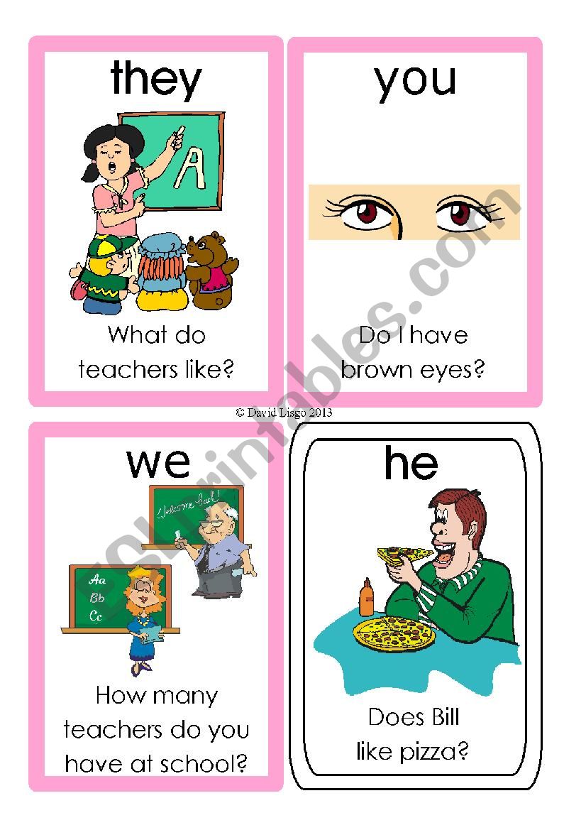 Pronoun Flashcards: 61-70 of 70 plus special switchit cards