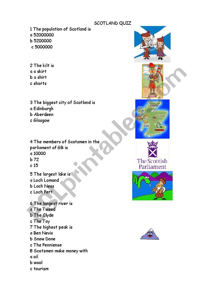 Scotland Quiz worksheet