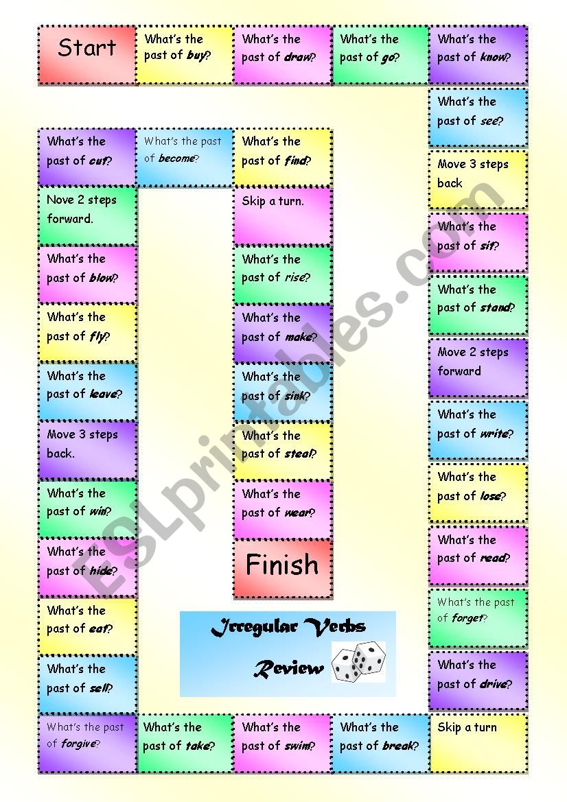 Boardgame to review  irregular verbs