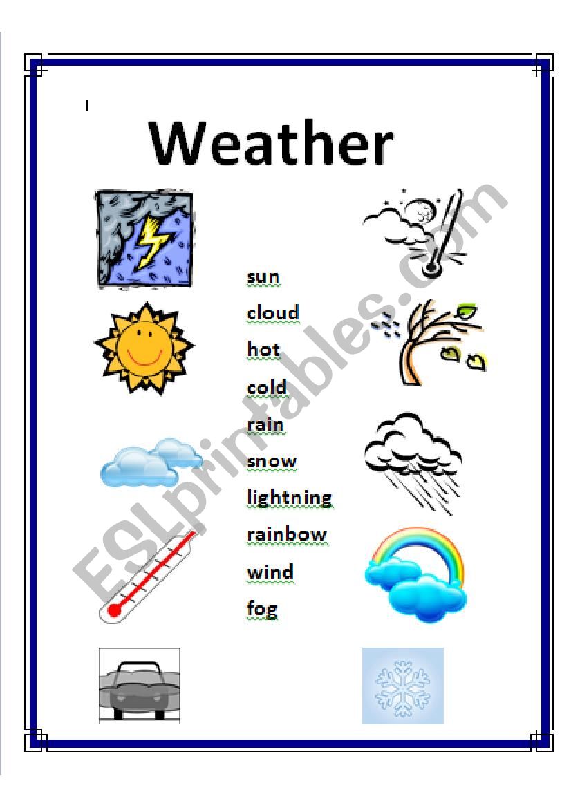 The weather - a matching activity