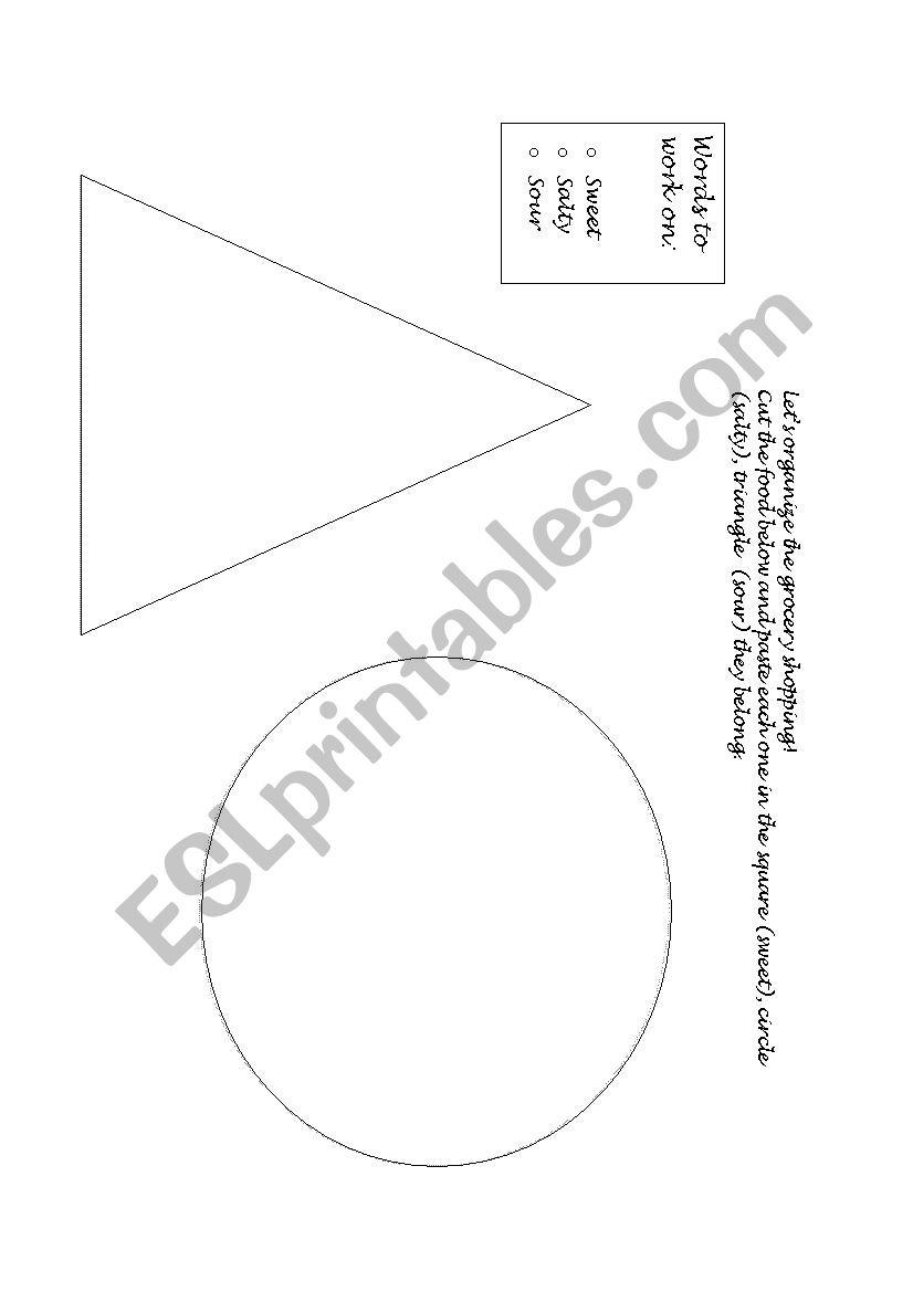 Sweet, sour, salty worksheet