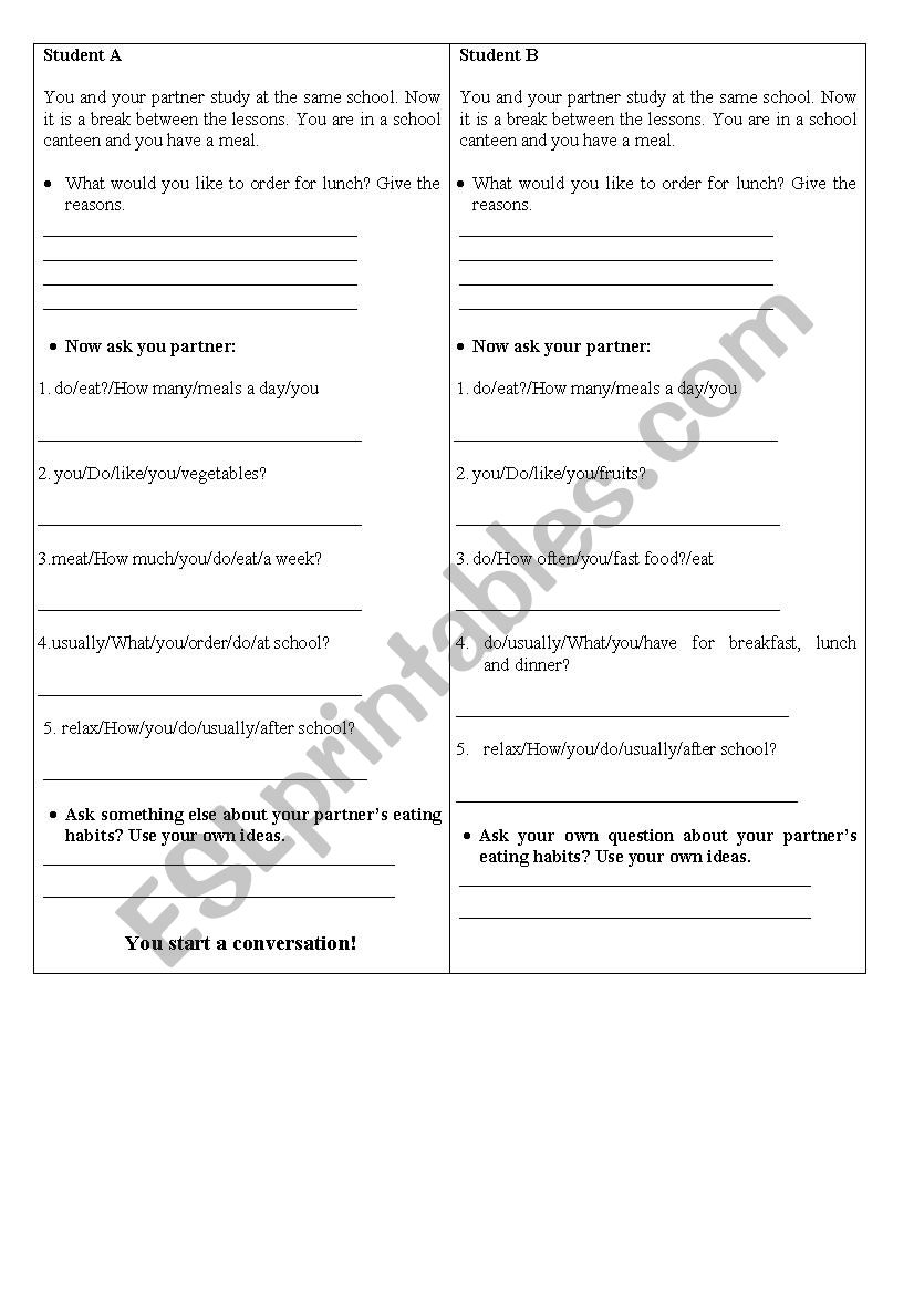 Eating_habits worksheet