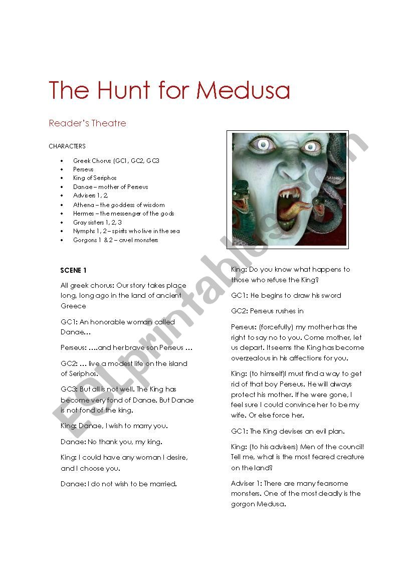 Greek Myths: A Medusa ReaderÂ´s Theatre Script