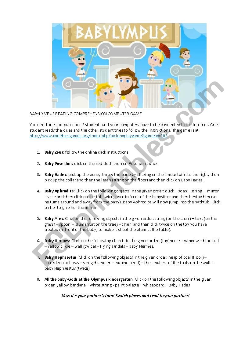 Fun Computer Room Reading Comprehension and Listening Game!