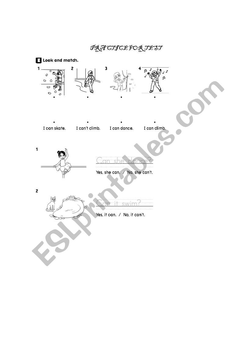 Can and Cant worksheet