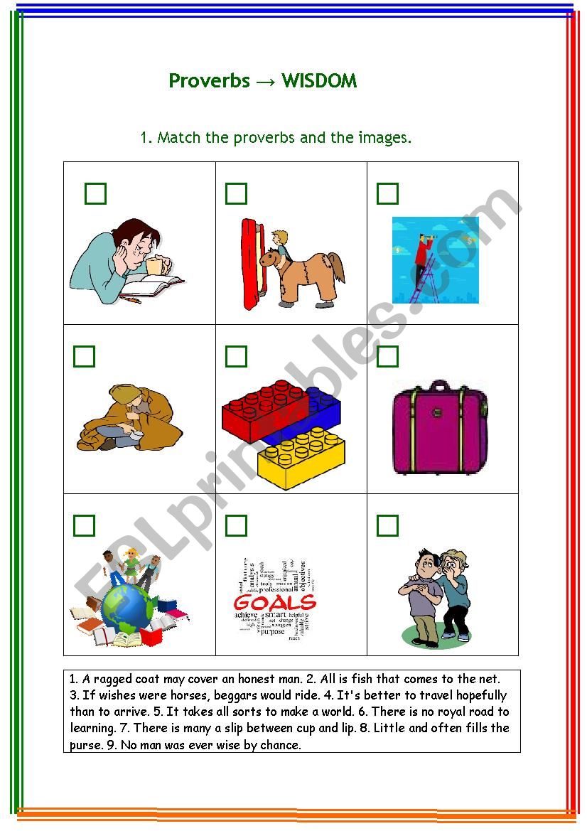 Wisdom Proverbs worksheet