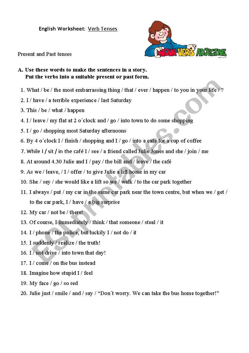 Verb tenses worksheet