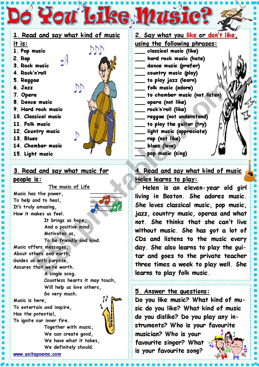 Do You Like Music? worksheet