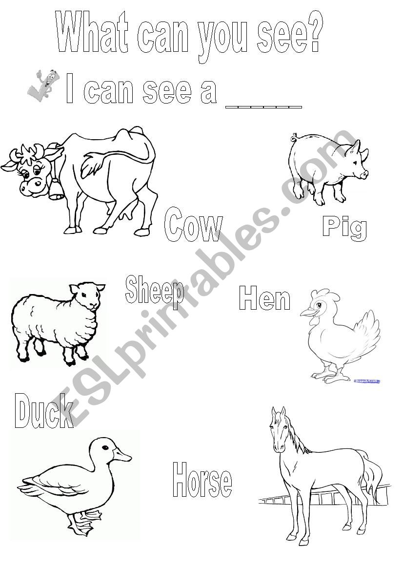 Farm animals worksheet