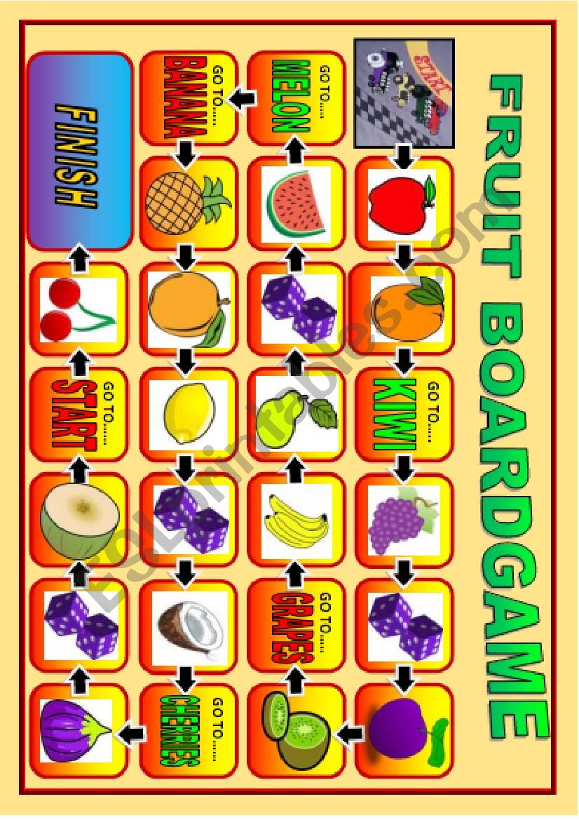 FRUIT BOARDGAME worksheet