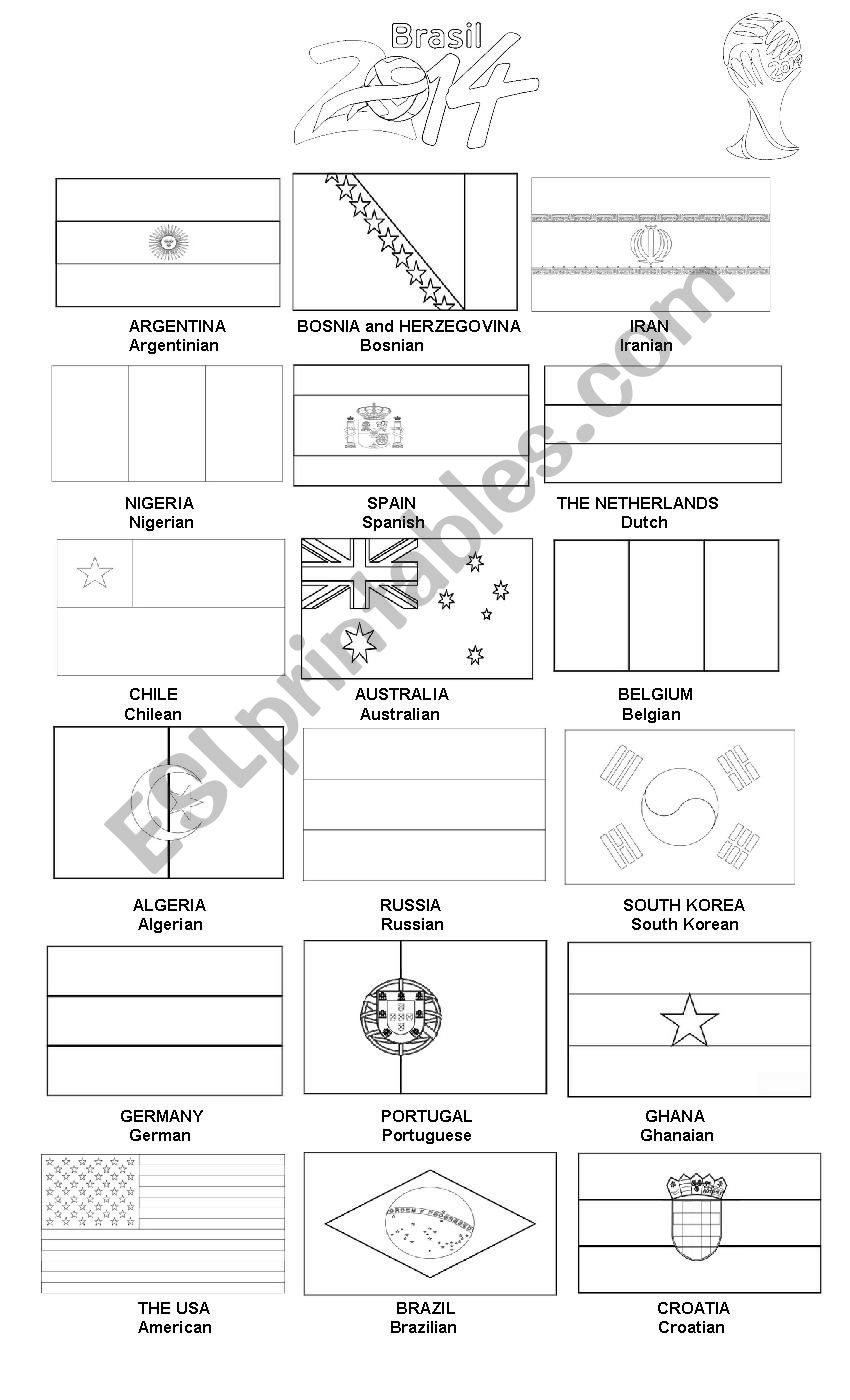 World Cup 2014 worksheet