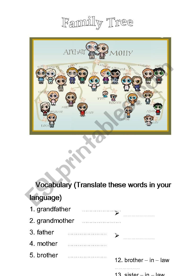 family tree worksheet