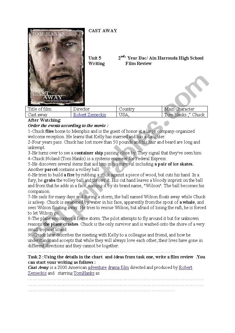 CAST AWAY 2 worksheet