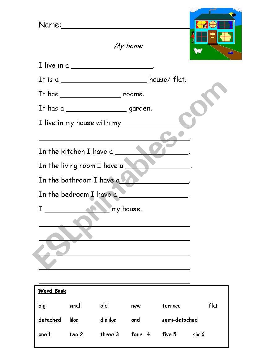 My Home worksheet