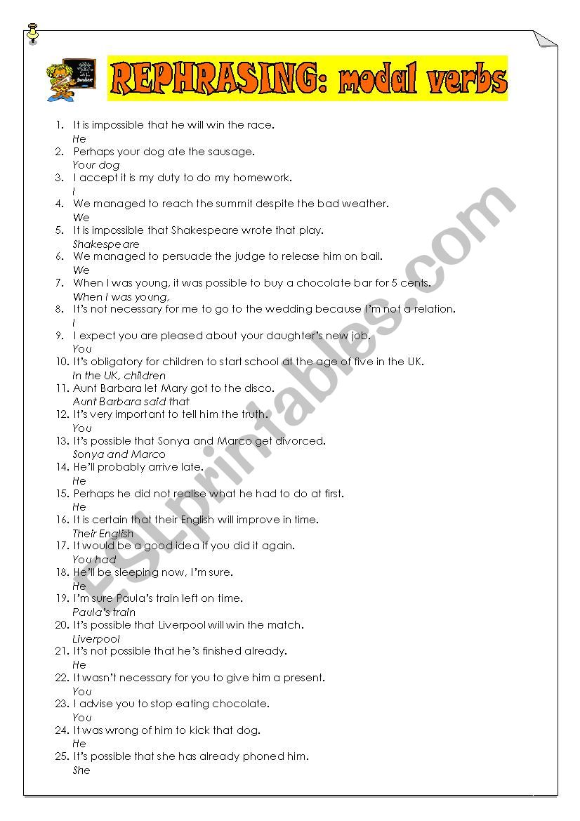 rephrasing modals worksheet