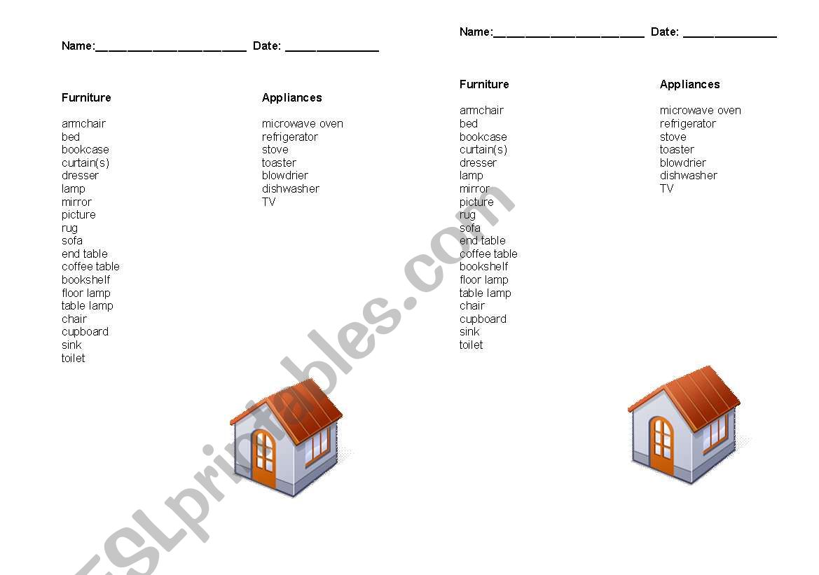 Furniture & appliances vocabulary