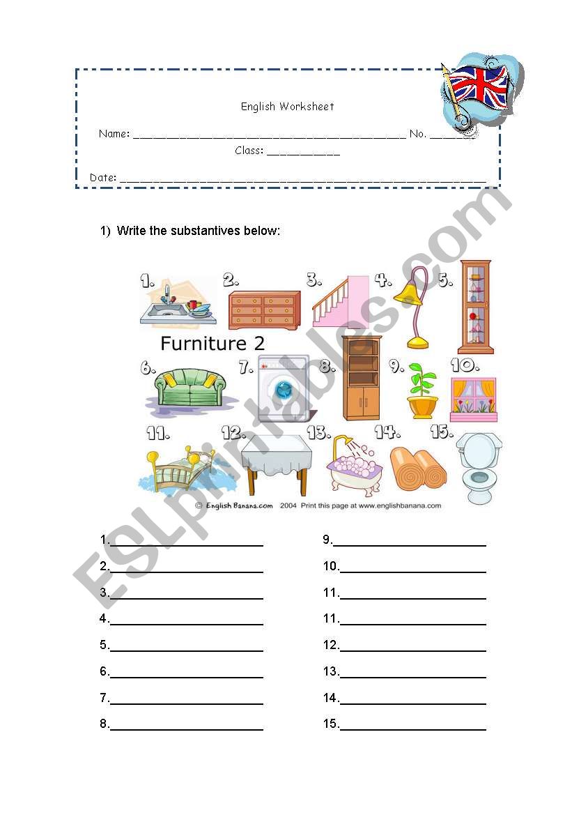 objects worksheet