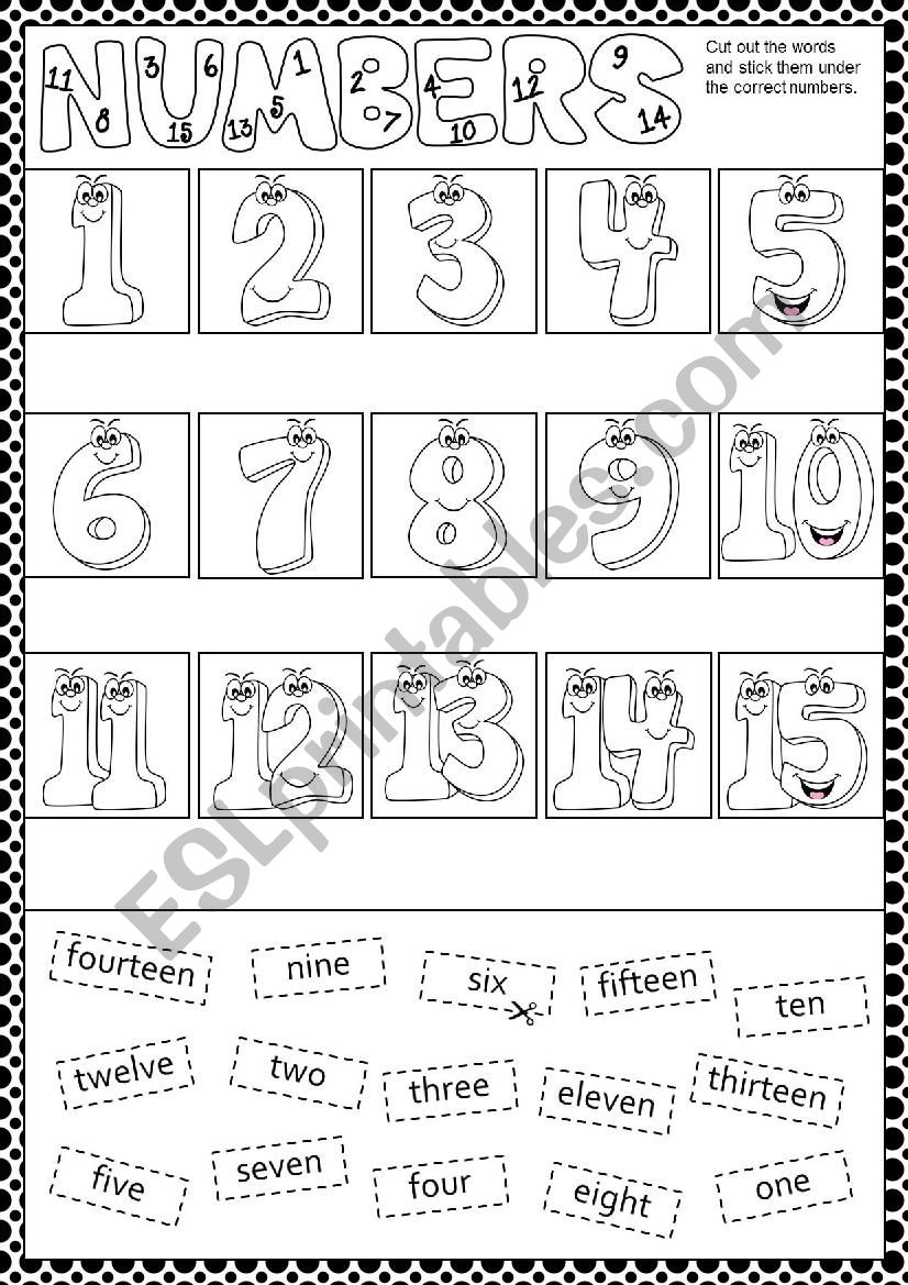 Numbers 1 To 15 Worksheets