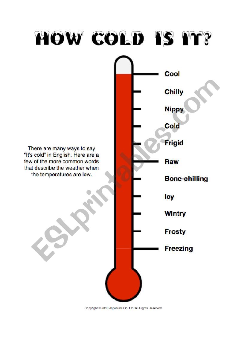 How Cold Is It? worksheet