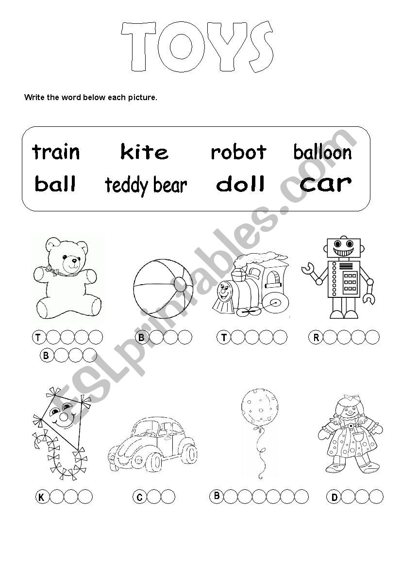 Toys worksheet