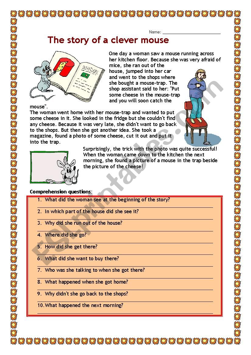 The clever mouse worksheet