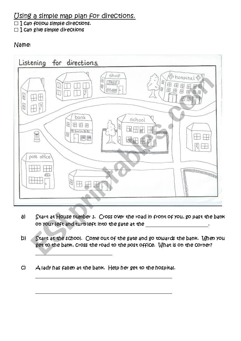 Using a map plan for directions