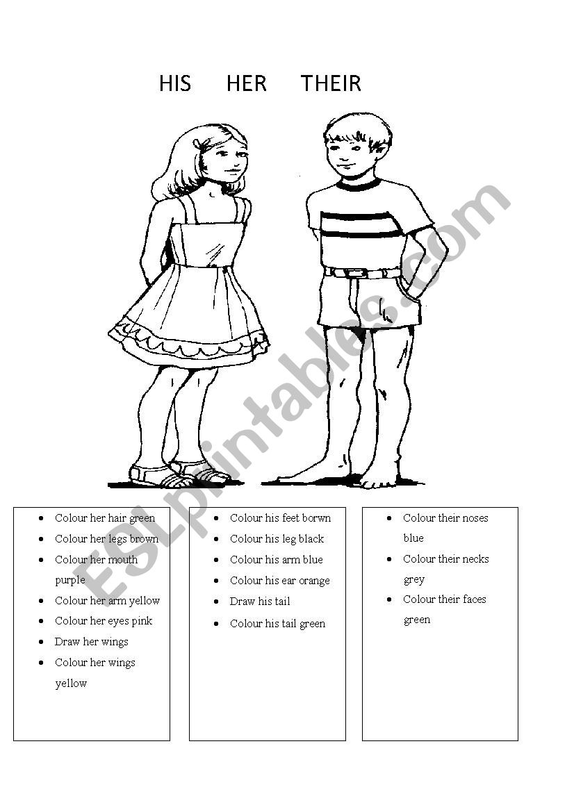 His her their worksheet