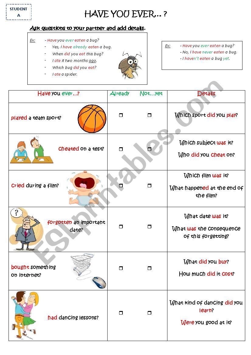 Present Perfect - Preterit worksheet