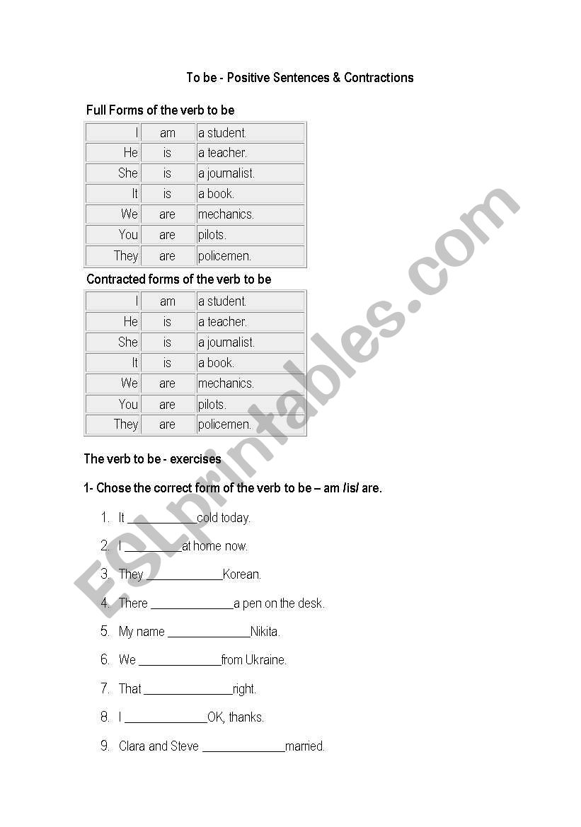 the verb To be-theory and practice