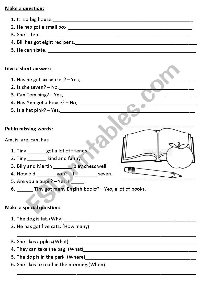 Make a question worksheet