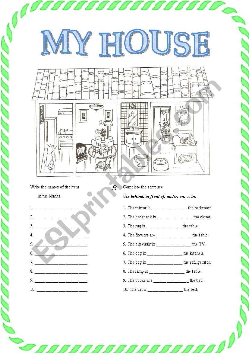 house worksheet