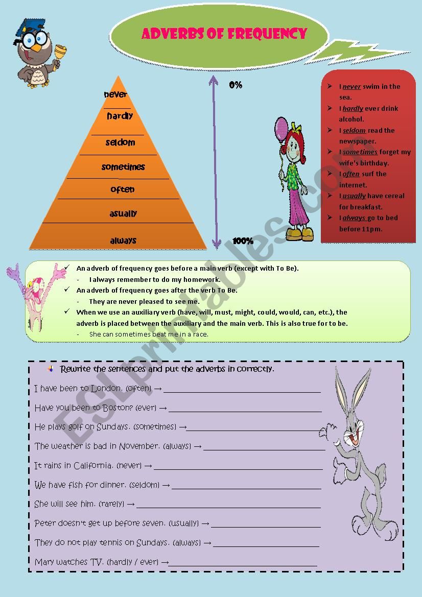 Adverbs of Frequency worksheet