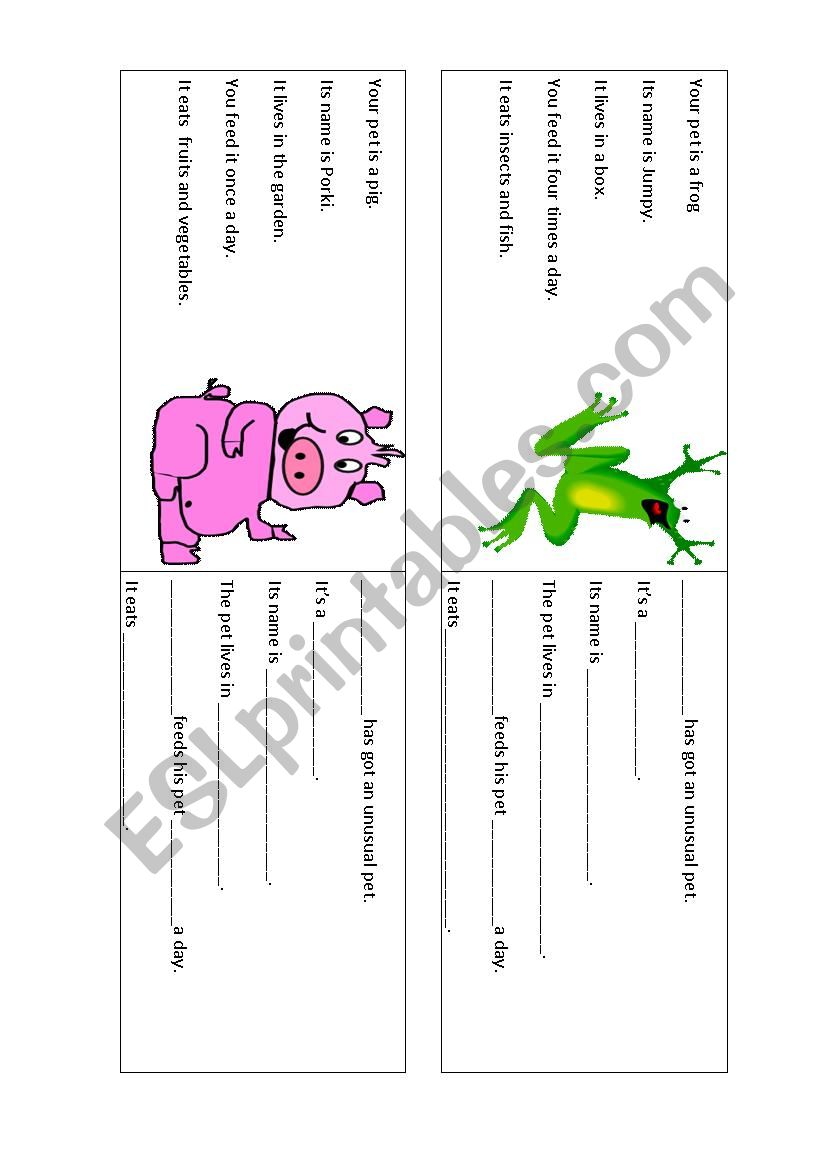 Talking about unusual pets worksheet