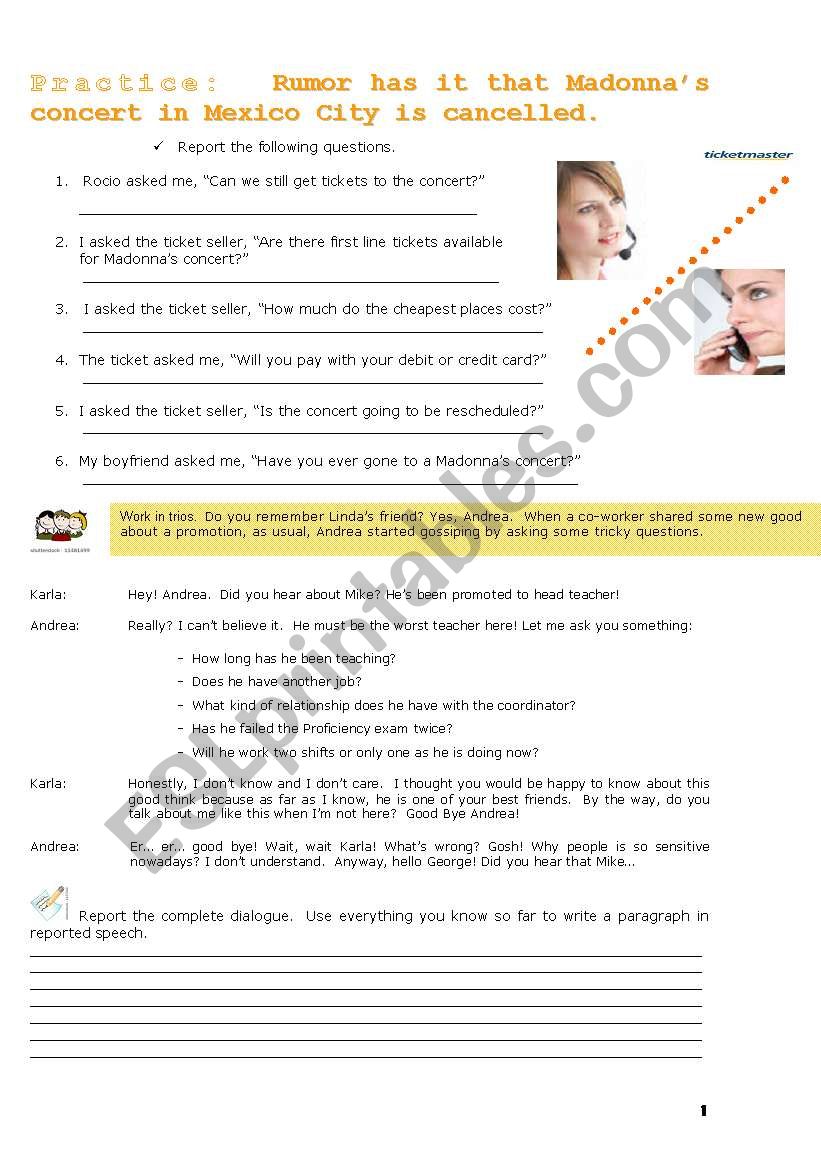 Reported Speech_Practice worksheet