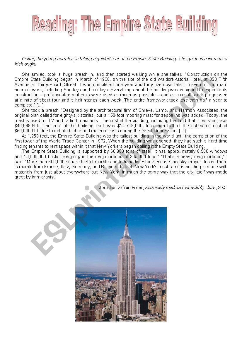 Reading: The Empire State Building