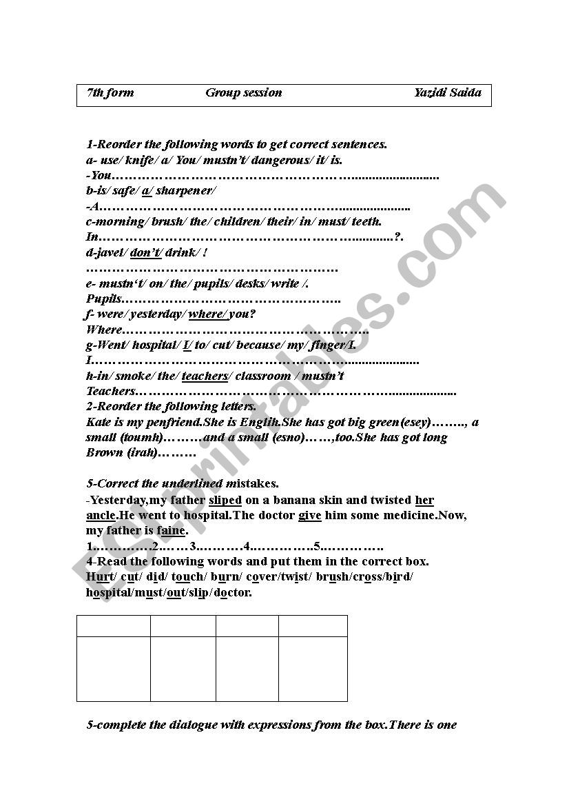 group session 7tth form module 4