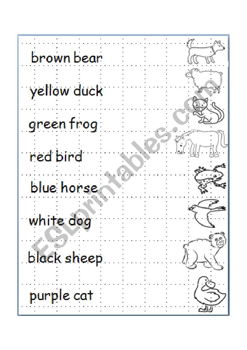 Animals worksheet