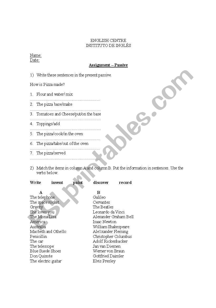 Passive voice worksheet