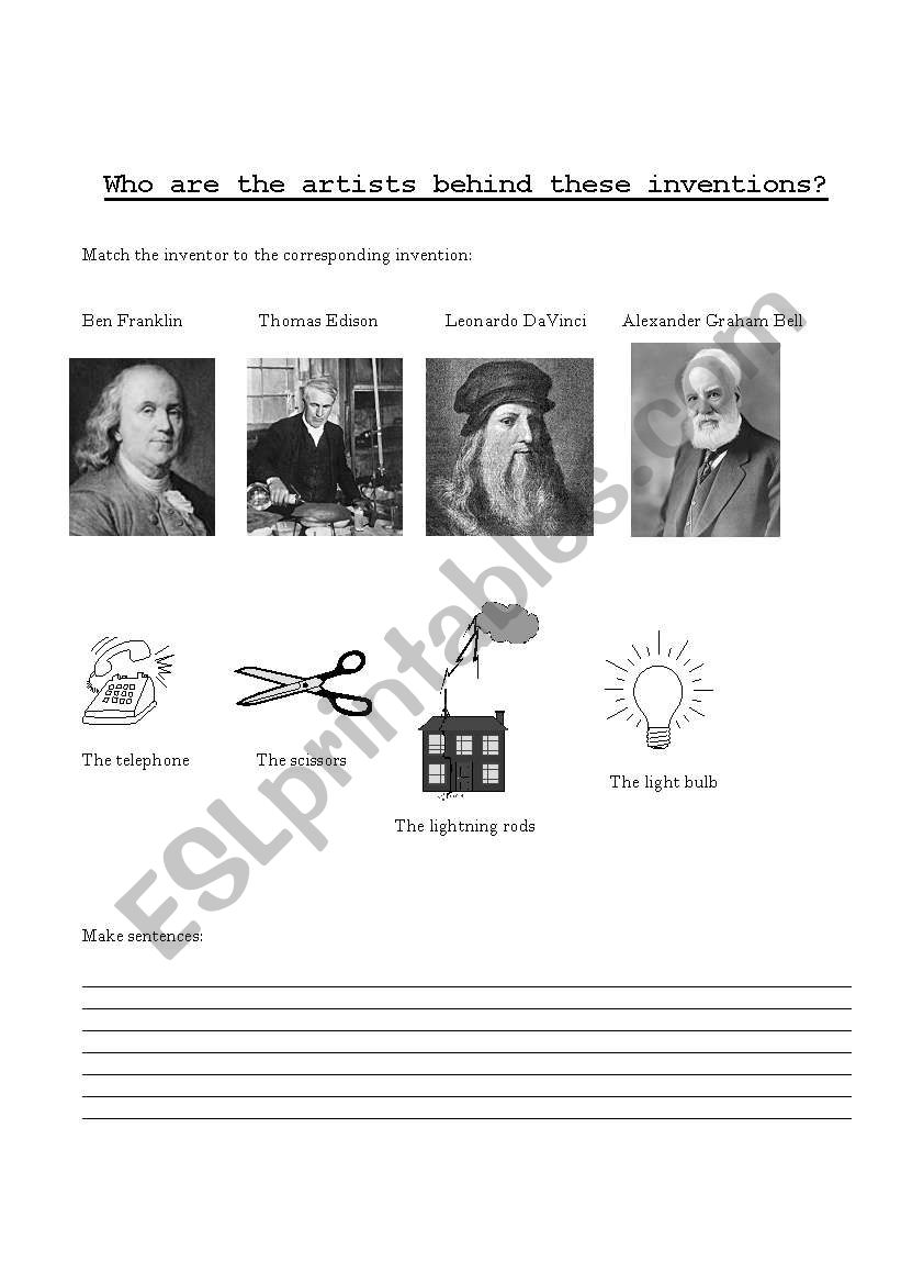  famous inventors worksheet